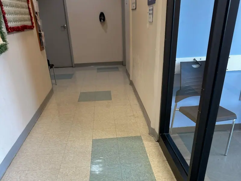 Clinic corridor cleaning near Providence, RI - clean tile hallway
