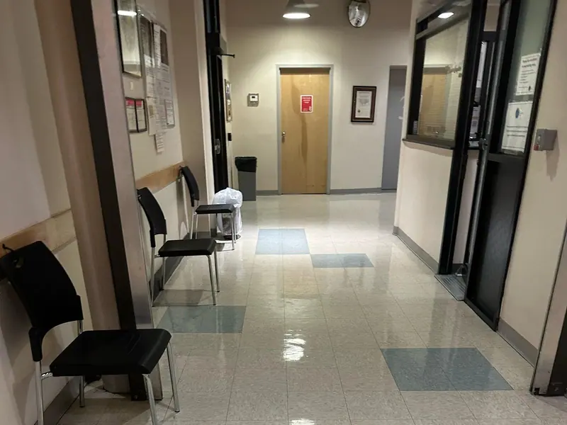 Clinic corridor cleaning in Rhode Island - shining tile hallway