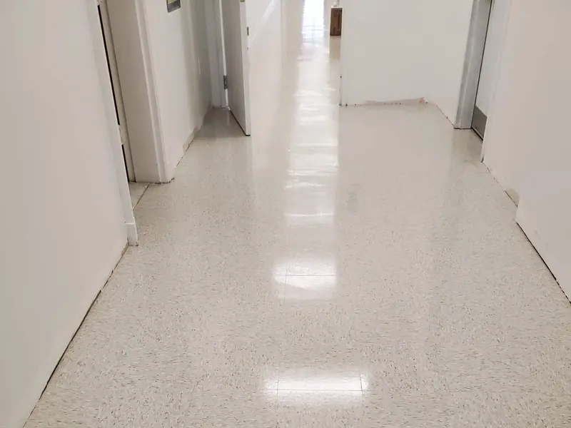 Commercial floor care in Rhode Island - polished corridor floor